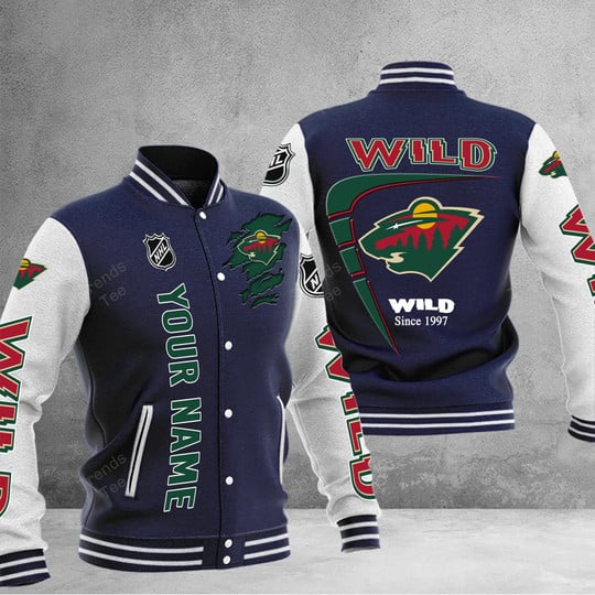 LIMITED EDITION - NEW PREMIUM NHL13 MNW MINNESOTA WILD BASEBALL JACKET