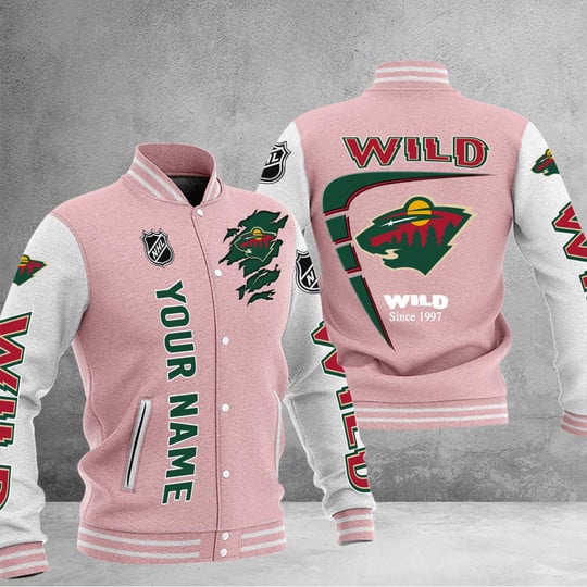 LIMITED EDITION - NEW PREMIUM NHL13 MNW MINNESOTA WILD BASEBALL JACKET