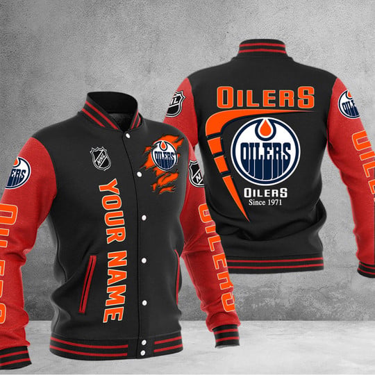 LIMITED EDITION - NEW PREMIUM NHL03 EMO EDMONTON OILERS BASEBALL JACKET