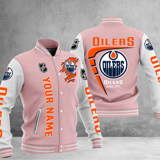 LIMITED EDITION - NEW PREMIUM NHL03 EMO EDMONTON OILERS BASEBALL JACKET