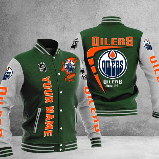 LIMITED EDITION - NEW PREMIUM NHL03 EMO EDMONTON OILERS BASEBALL JACKET