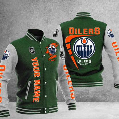 LIMITED EDITION - NEW PREMIUM NHL03 EMO EDMONTON OILERS BASEBALL JACKET
