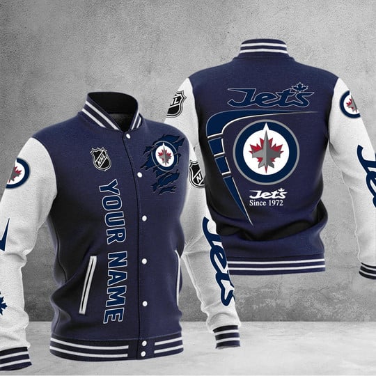LIMITED EDITION - NEW PREMIUM NHL21 WPJ WINNIPEG JETS BASEBALL JACKET