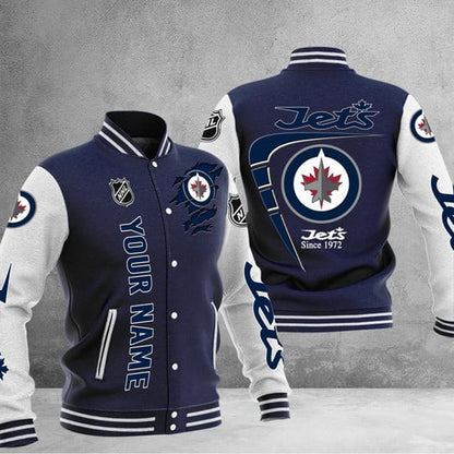 LIMITED EDITION - NEW PREMIUM NHL21 WPJ WINNIPEG JETS BASEBALL JACKET