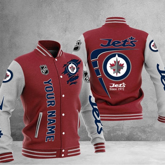 LIMITED EDITION - NEW PREMIUM NHL21 WPJ WINNIPEG JETS BASEBALL JACKET