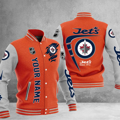 LIMITED EDITION - NEW PREMIUM NHL21 WPJ WINNIPEG JETS BASEBALL JACKET