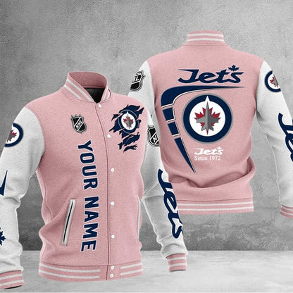 LIMITED EDITION - NEW PREMIUM NHL21 WPJ WINNIPEG JETS BASEBALL JACKET