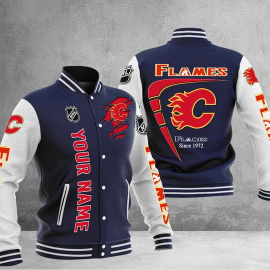 LIMITED EDITION - NEW PREMIUM NHL17 CGF CALGARY FLAMES BASEBALL JACKET