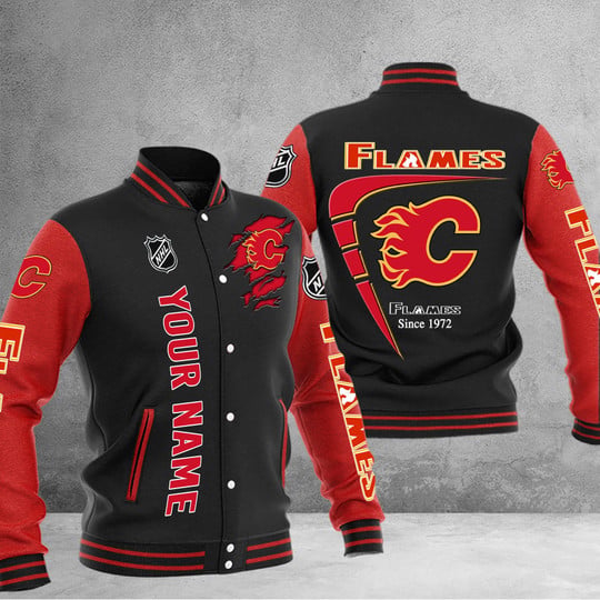 LIMITED EDITION - NEW PREMIUM NHL17 CGF CALGARY FLAMES BASEBALL JACKET