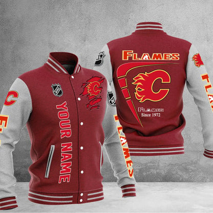 LIMITED EDITION - NEW PREMIUM NHL17 CGF CALGARY FLAMES BASEBALL JACKET