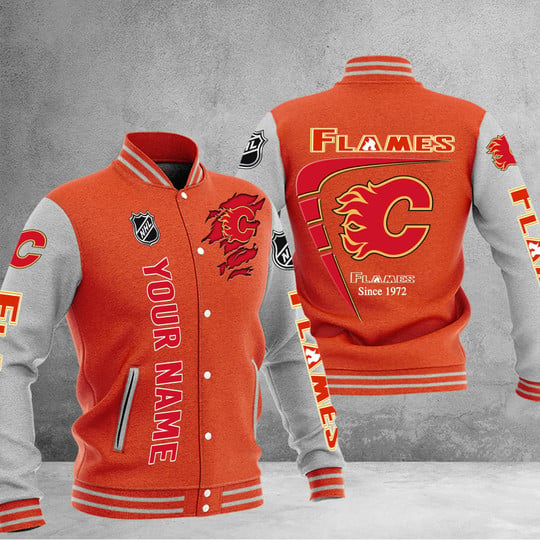 LIMITED EDITION - NEW PREMIUM NHL17 CGF CALGARY FLAMES BASEBALL JACKET