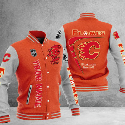 LIMITED EDITION - NEW PREMIUM NHL17 CGF CALGARY FLAMES BASEBALL JACKET