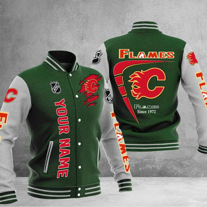 LIMITED EDITION - NEW PREMIUM NHL17 CGF CALGARY FLAMES BASEBALL JACKET