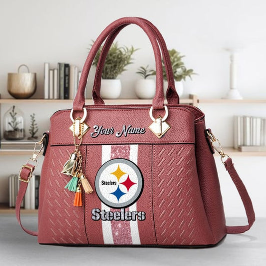LIMITED EDITION - NEW CUSTOMIZED NFL14 PSB PITTSBURGH STEELERS ZIP HANDBAG MULTICOLOR