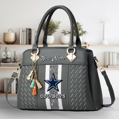 LIMITED EDITION - NEW CUSTOMIZED NFL21 DCB DALLAS COWBOYS ZIP HANDBAG MULTICOLOR