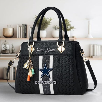LIMITED EDITION - NEW CUSTOMIZED NFL21 DCB DALLAS COWBOYS ZIP HANDBAG MULTICOLOR