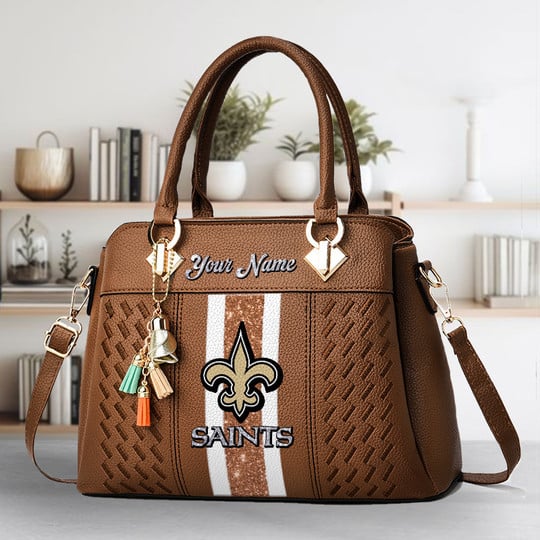 LIMITED EDITION - NEW CUSTOMIZED NFL24 NOS NEW ORLEANS SAINTS ZIP HANDBAG MULTICOLOR