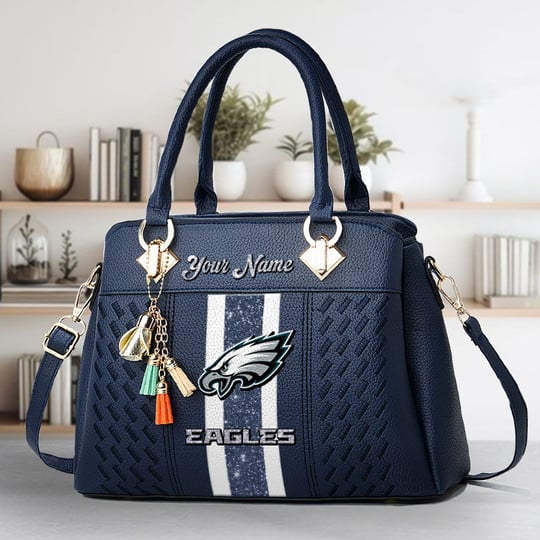 LIMITED EDITION - NEW CUSTOMIZED NFL02 PPE PHILADELPHIA EAGLES ZIP HANDBAG MULTICOLOR