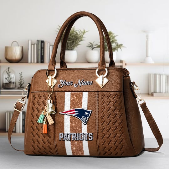 LIMITED EDITION - NEW CUSTOMIZED NFL27 NEP NEW ENGLAND PATRIOTS ZIP HANDBAG MULTICOLOR