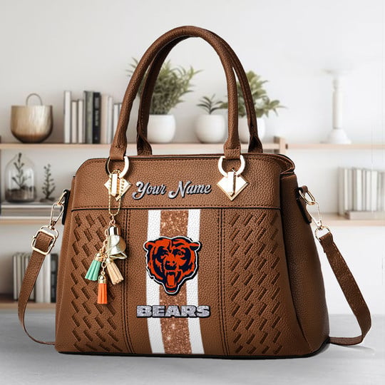LIMITED EDITION - NEW CUSTOMIZED NFL26 CCB CHICAGO BEARS ZIP HANDBAG MULTICOLOR