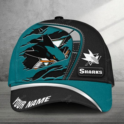 LIMITED EDITION - NEW CUSTOMIZED NHL32 SJS SAN JOSE SHARKS CLASSIC CAP