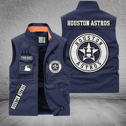 LIMITED EDITION - NEW CUSTOMIZED MLB10 HAS HOUSTON ASTROS SLEEVELESS VEST