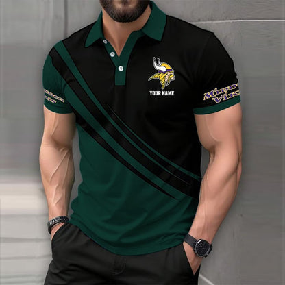 LIMITED EDITION - NEW CUSTOMIZED NFL05 MVK MINNESOTA VIKINGS POLO SHIRT