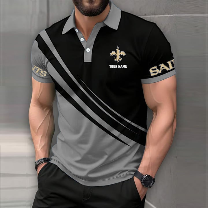 LIMITED EDITION - NEW CUSTOMIZED NFL24 NOS NEW ORLEANS SAINTS POLO SHIRT