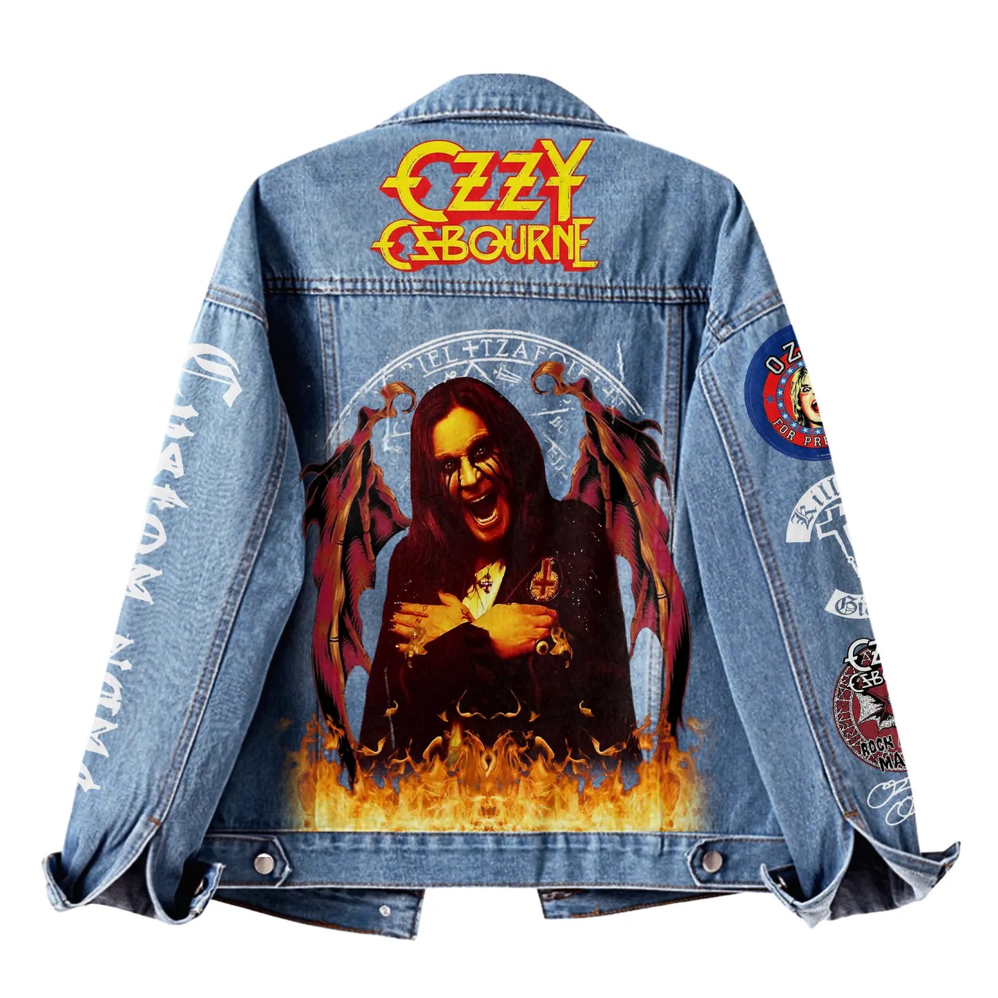 NEW PREMIUM BLACK SABBATH X OZZY OSBOURNE UNISEX DENIM JACKET