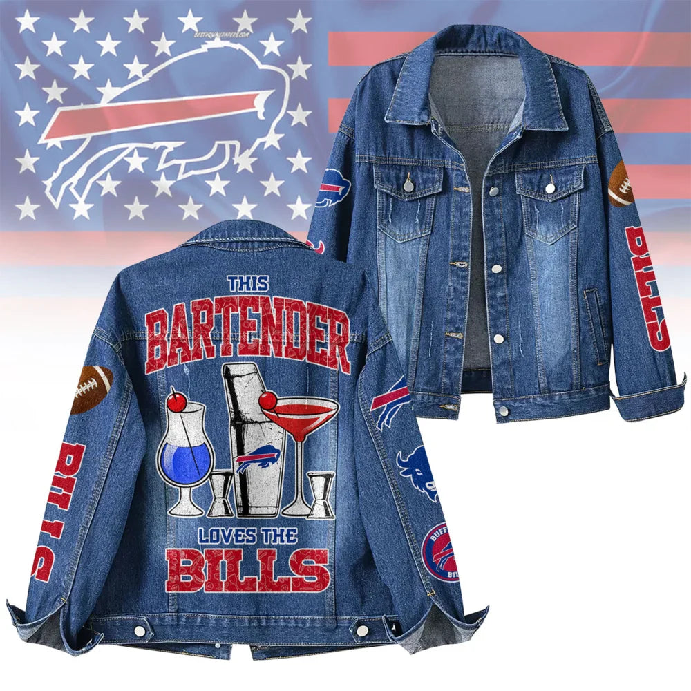LIMITED EDITION - NEW PREMIUM NFL03 BFB BUFFALO BILLS DENIM JACKET