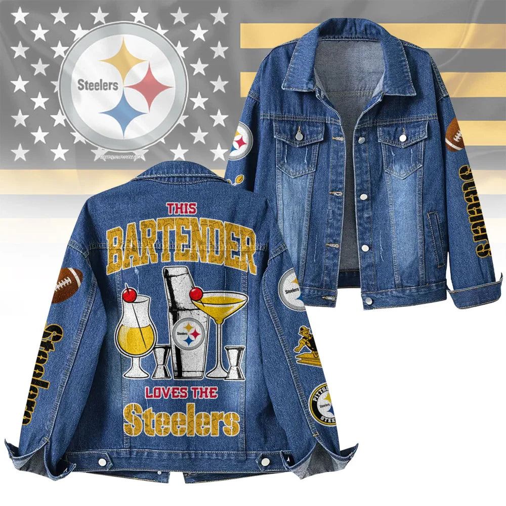 LIMITED EDITION - NEW PREMIUM NFL14 PSB PITTSBURGH STEELERS DENIM JACKET