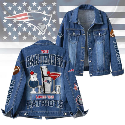 LIMITED EDITION - NEW PREMIUM NFL27 NEP NEW ENGLAND PATRIOTS DENIM JACKET