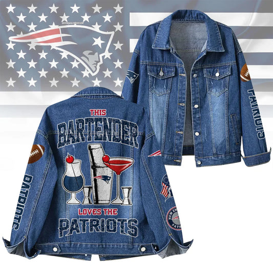 LIMITED EDITION - NEW PREMIUM NFL27 NEP NEW ENGLAND PATRIOTS DENIM JACKET