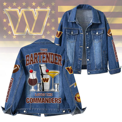 LIMITED EDITION - NEW PREMIUM NFL12 WTC WASHINGTON COMMANDERS DENIM JACKET