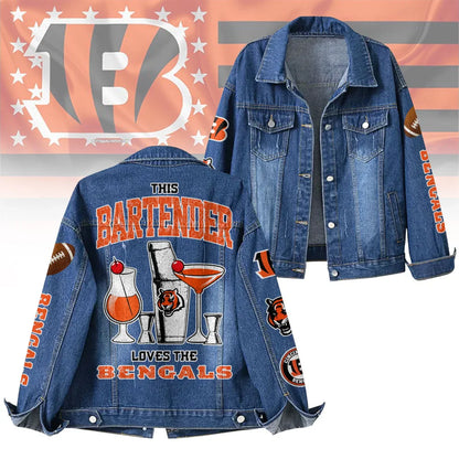 LIMITED EDITION - NEW PREMIUM NFL16 CCB CINCINNATI BENGALS DENIM JACKET