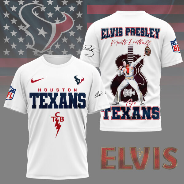 LIMITED EDITION - NEW CUSTOMIZED NFL15 HTT HOUSTON TEXANS X ELVIS PRESLEY FAN 3D SHIRT