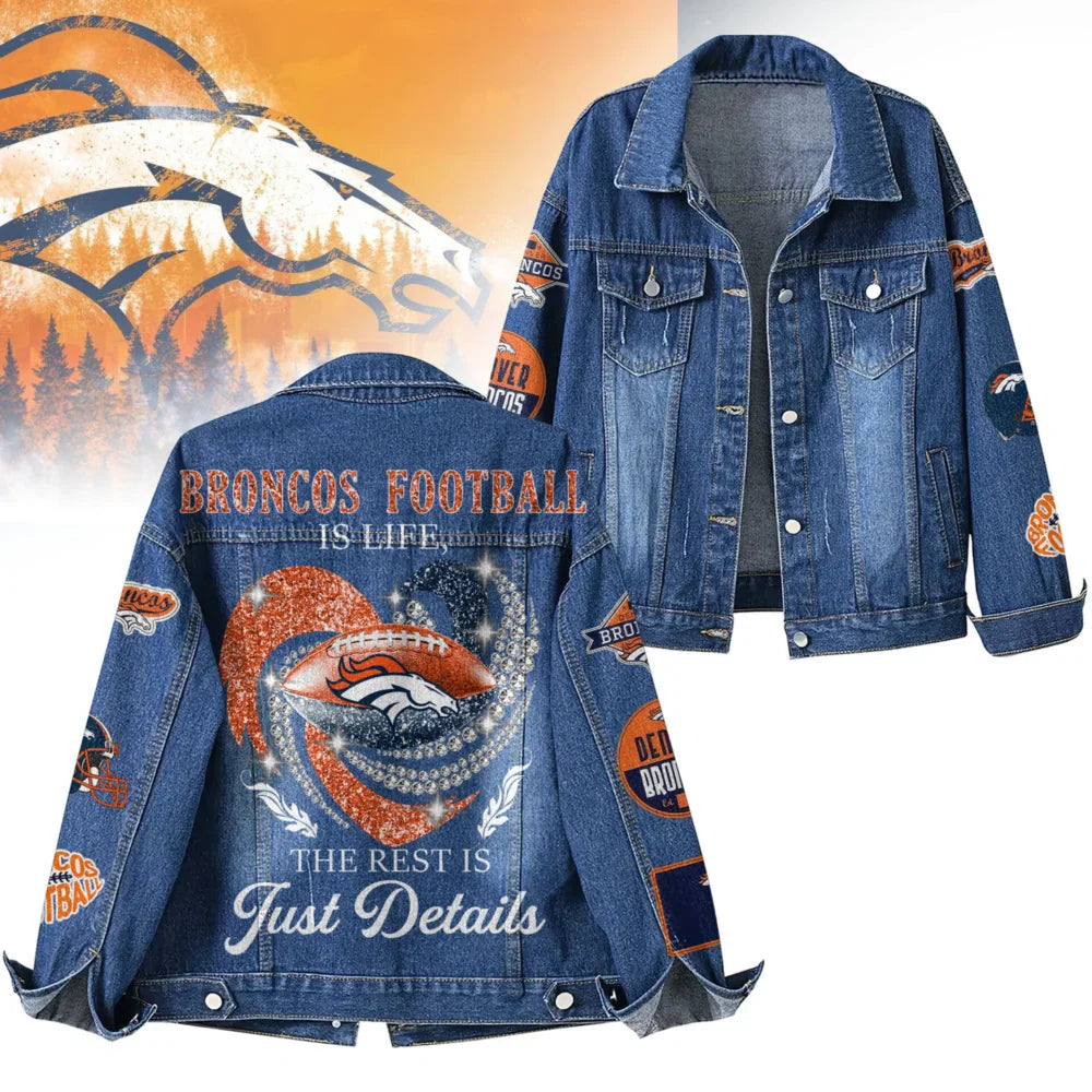LIMITED EDITION - NEW PREMIUM NFL13 DVB DENVER BRONCOS DENIM JACKET