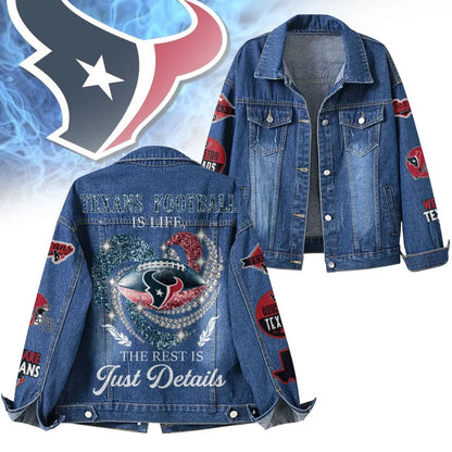 LIMITED EDITION - NEW PREMIUM NFL15 HTT HOUSTON TEXANS DENIM JACKET