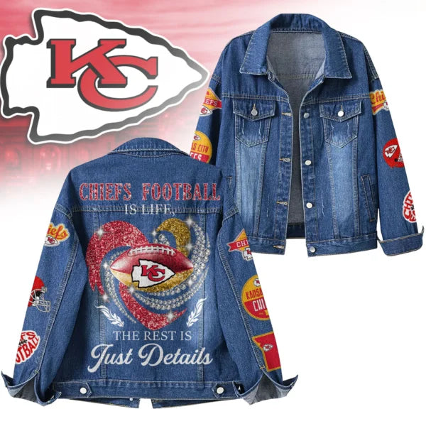 LIMITED EDITION - NEW PREMIUM NFL01 KCC KANSAS CITY CHIEFS DENIM JACKET