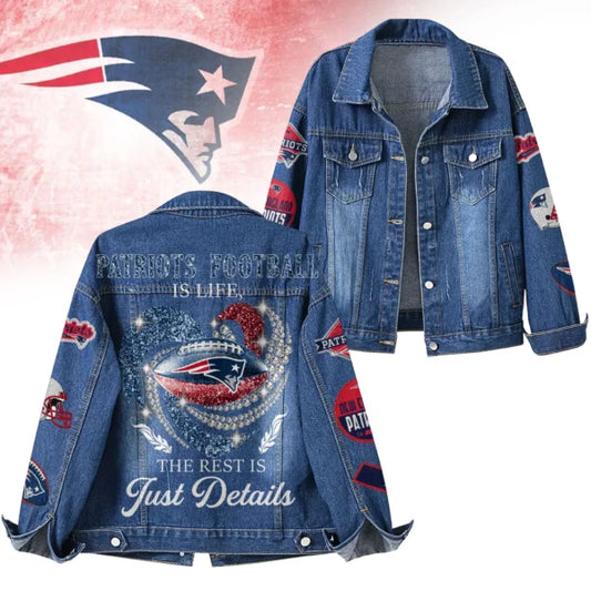 LIMITED EDITION - NEW PREMIUM NFL27 NEP NEW ENGLAND PATRIOTS DENIM JACKET