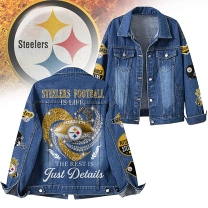 LIMITED EDITION - NEW PREMIUM NFL14 PSB PITTSBURGH STEELERS DENIM JACKET