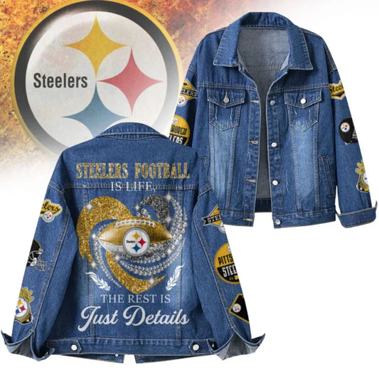 LIMITED EDITION - NEW PREMIUM NFL14 PSB PITTSBURGH STEELERS DENIM JACKET