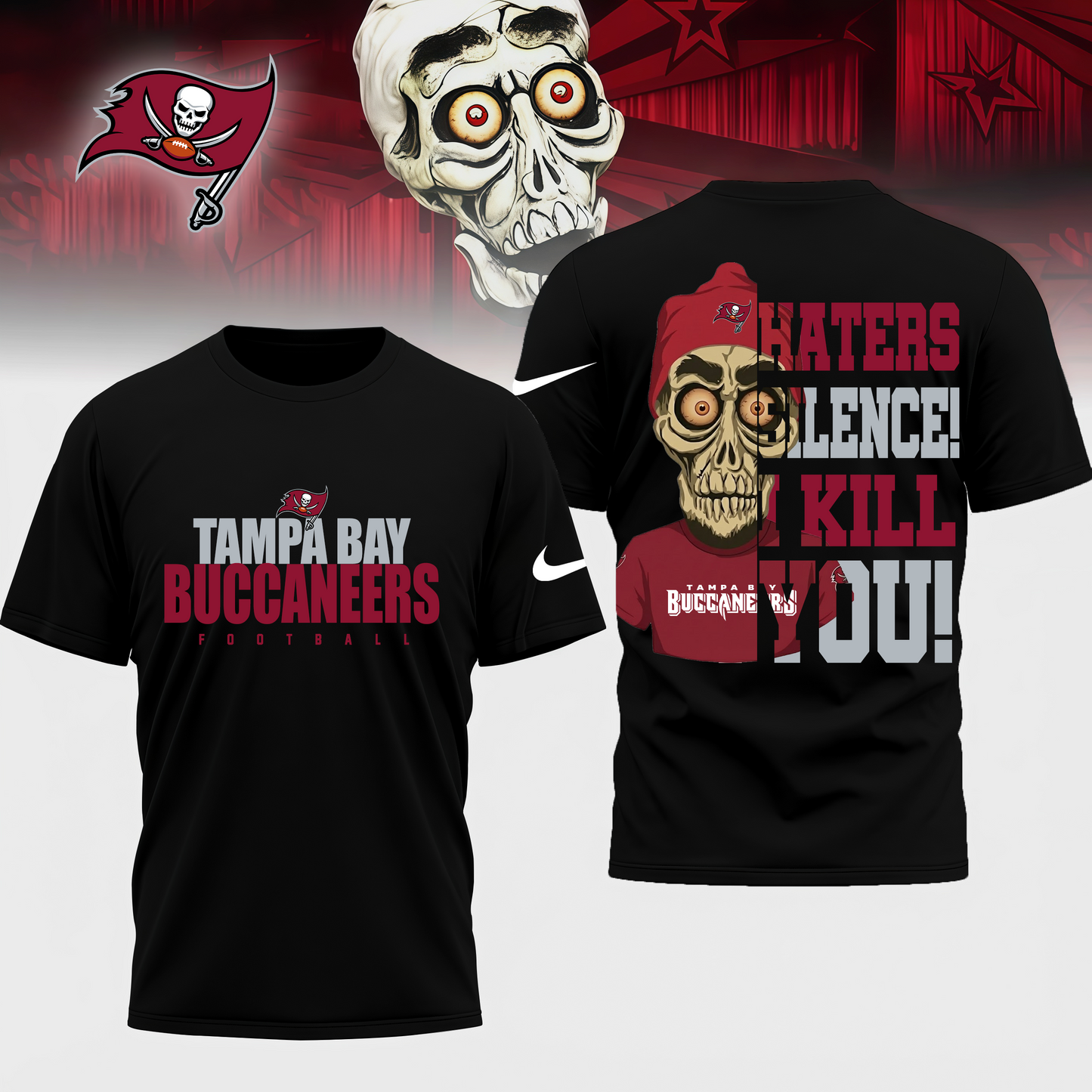 LIMITED EDITION - NEW CUSTOMIZED NFL10 TBB TAMPA BAY BUCCANEERS HATERS SILENCE I KILL YOU SHIRT