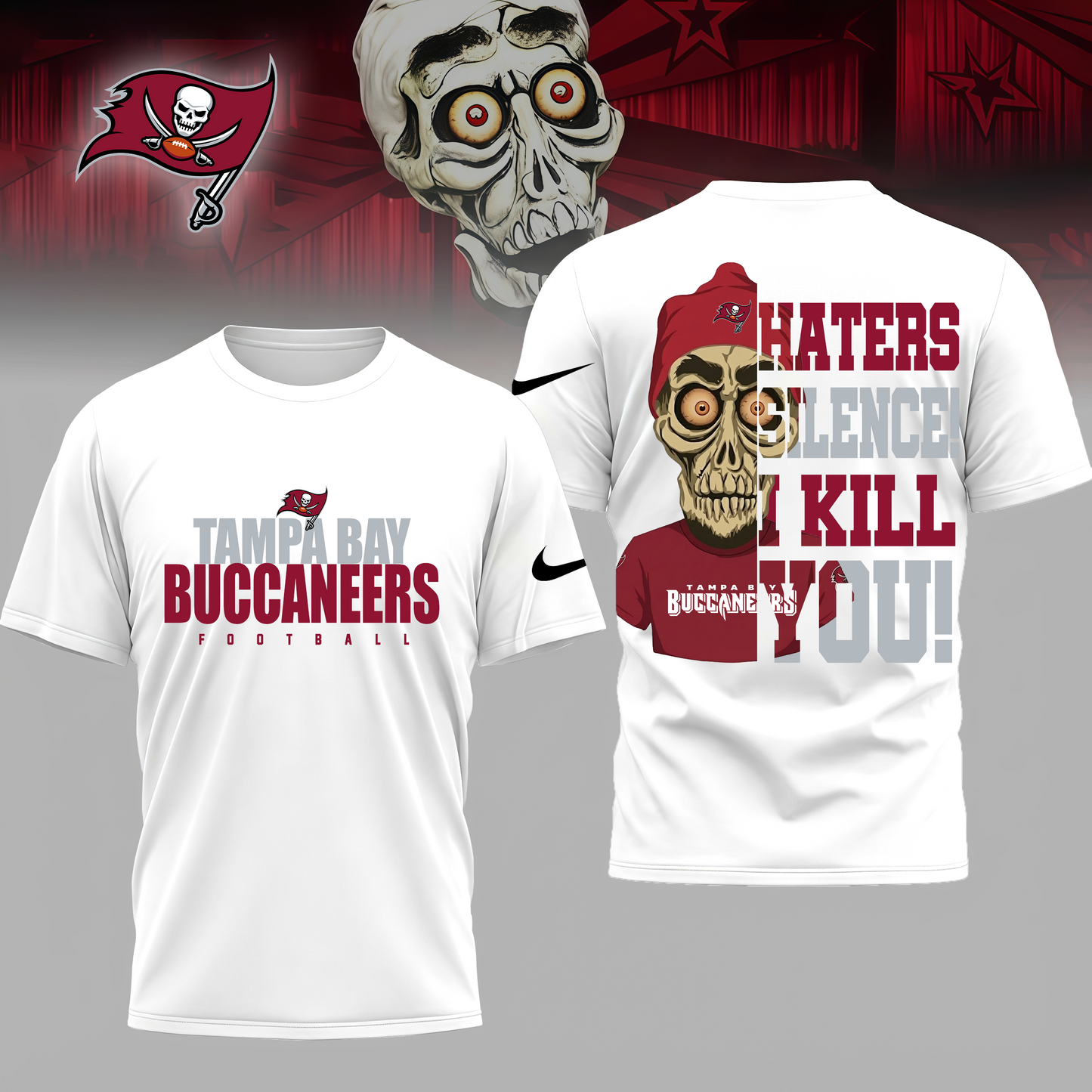 LIMITED EDITION - NEW CUSTOMIZED NFL10 TBB TAMPA BAY BUCCANEERS HATERS SILENCE I KILL YOU SHIRT