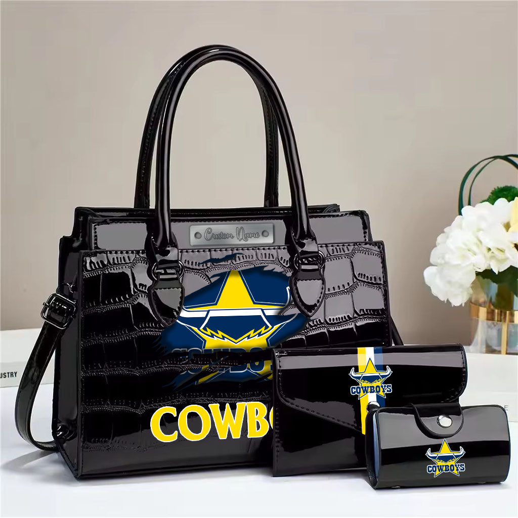 LIMITED EDITION - NEW 13 NQLC PERSONALIZED EMBOSSED THREE-PIECE HANDBAG SET