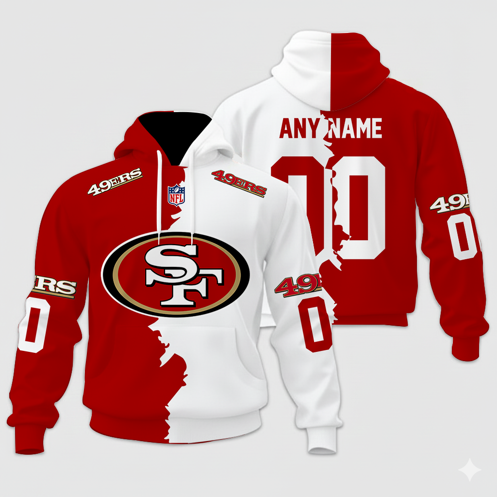 LIMITED EDITION - NEW CUSTOMIZED NFL11 SF49 SAN FRANCISCO 49ERS HOME MIX AWAY T-SHIRT, POLO, HOODIE & JACKETS
