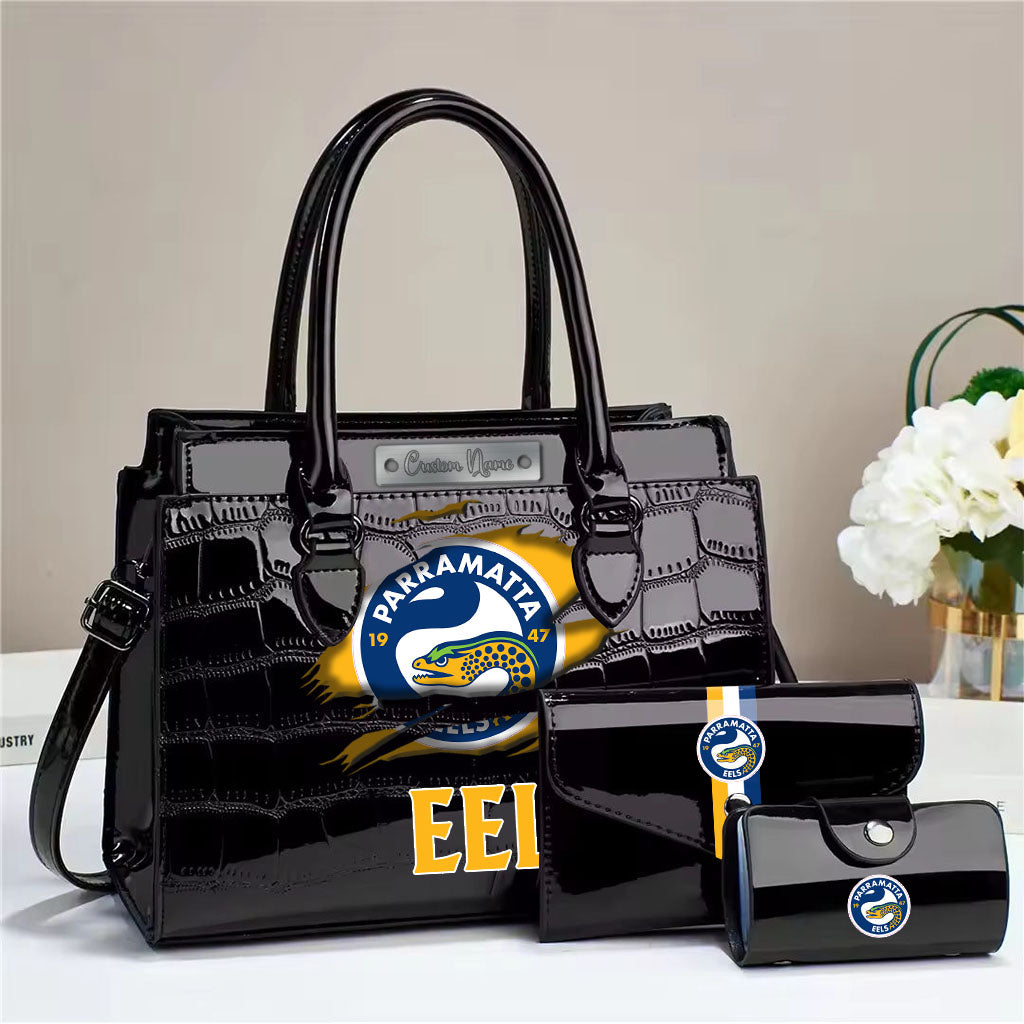 LIMITED EDITION - NEW 06 PME PERSONALIZED EMBOSSED THREE-PIECE HANDBAG SET