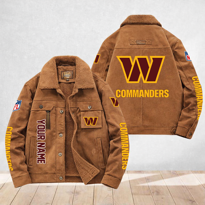 LIMITED EDITION - NEW CUSTOMIZED NFL12 WTC WASHINGTON COMMANDERS FLEECE JACKET