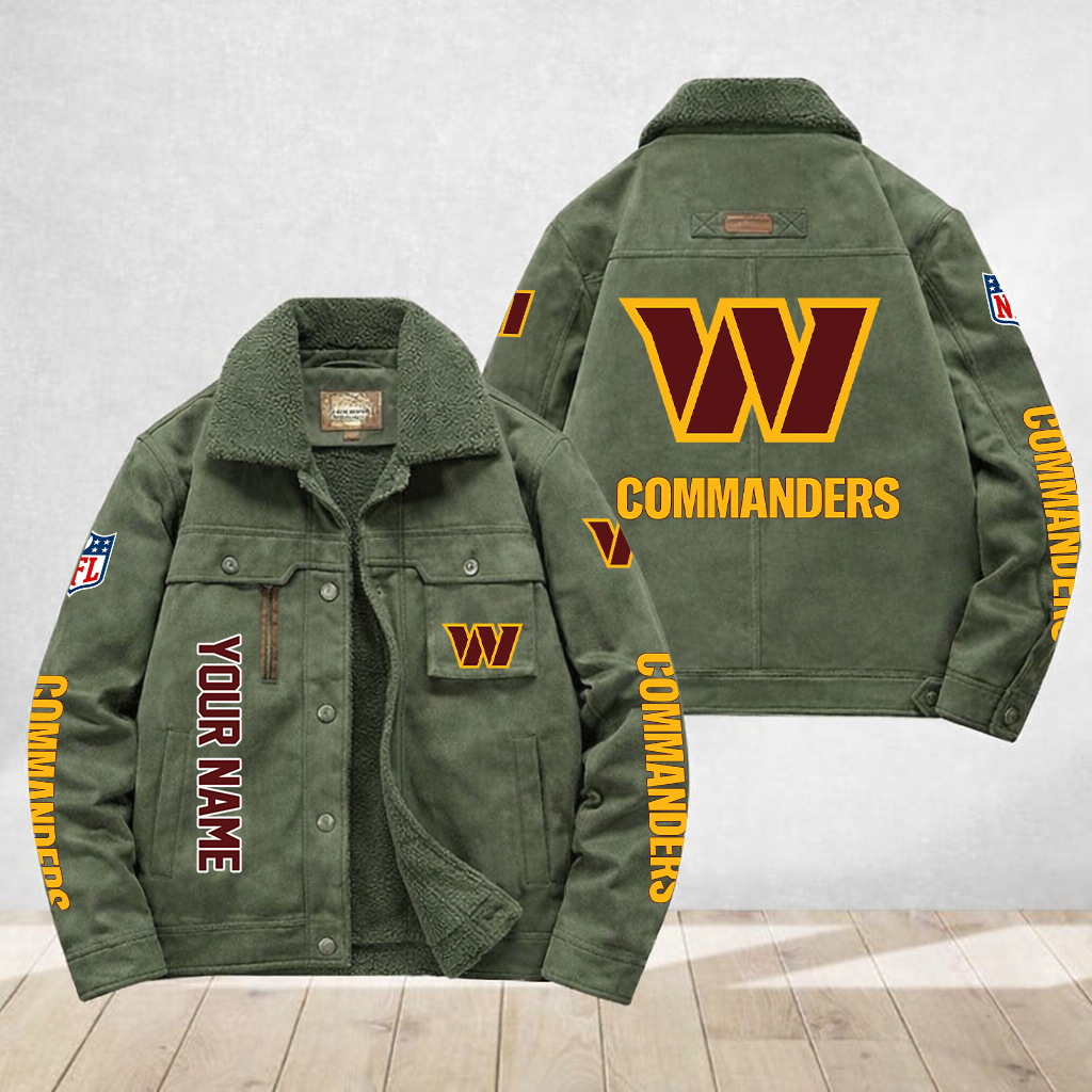 LIMITED EDITION - NEW CUSTOMIZED NFL12 WTC WASHINGTON COMMANDERS FLEECE JACKET