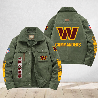 LIMITED EDITION - NEW CUSTOMIZED NFL12 WTC WASHINGTON COMMANDERS FLEECE JACKET